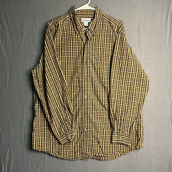 Carhartt Shirt Mens XL Long Sleeve Button Down Check Workwear Heavyweight‎ - Picture 1 of 7